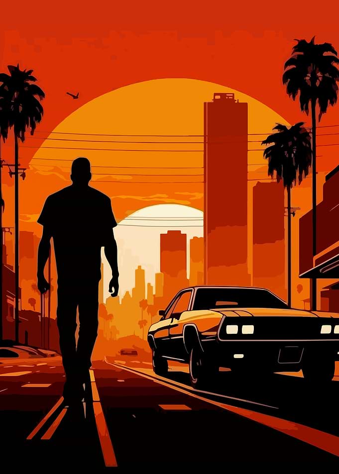 sunset car