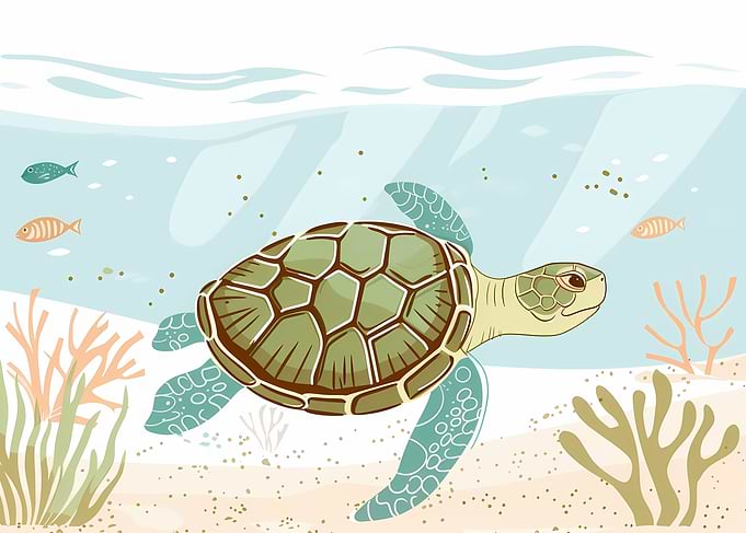 Minimalist Sea Turtle
