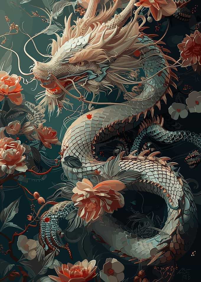 Fantasy Dragon Floral