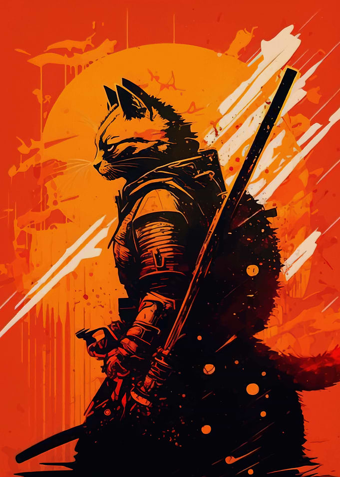 Cat Samurai Japan