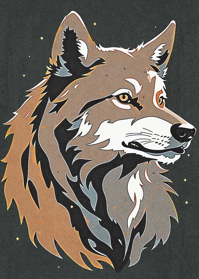 Head Wolf Vector