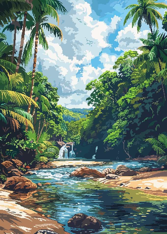 Wailua Hawaii Pixel Art