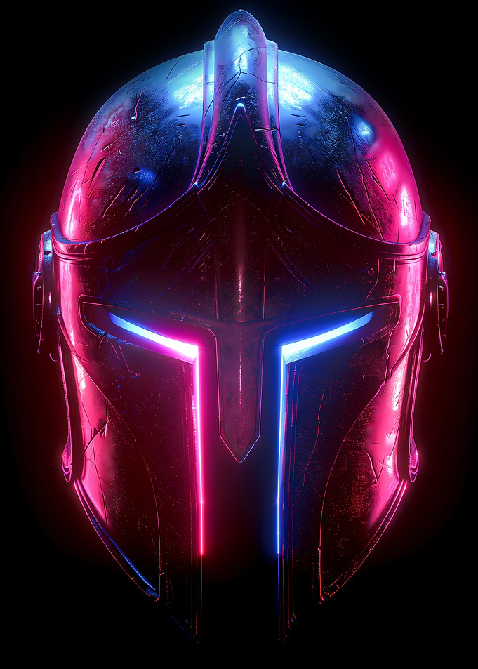 Neon spartan warrior