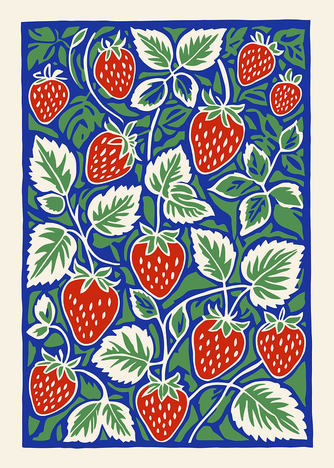 Retro Strawberry Pattern