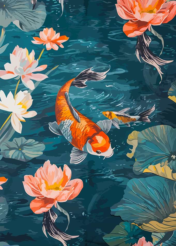 Koi fish pop art colorful