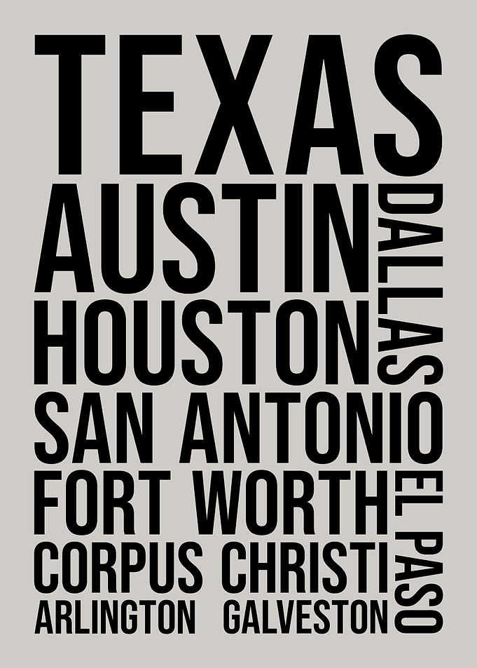 Texas Cities Travel Art