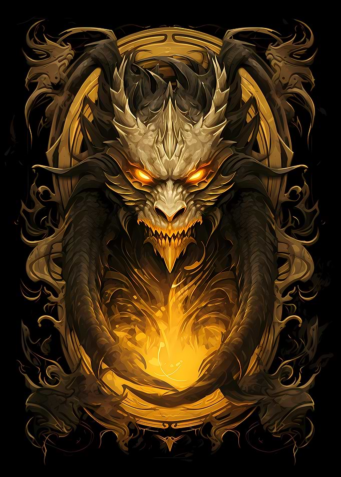 Golden Elder Dragon Art