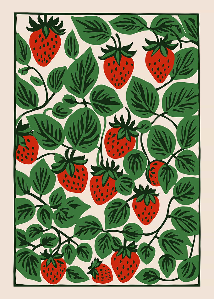 Vintage Strawberry Art