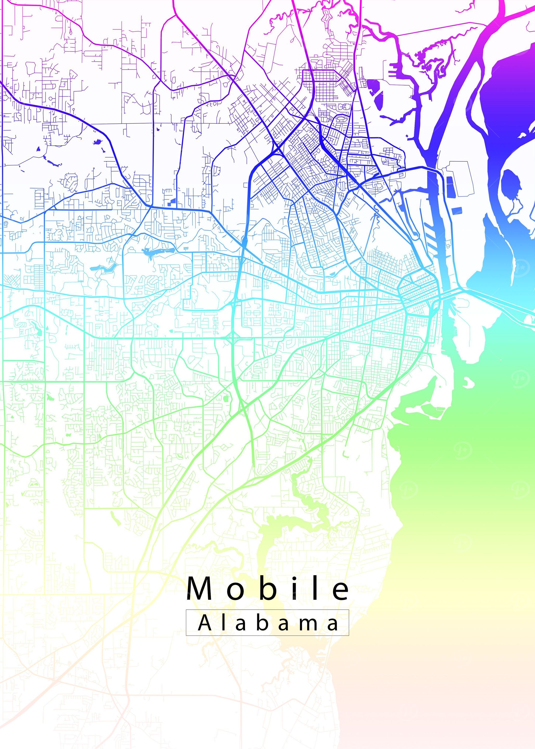 Mobile Alabama City Map