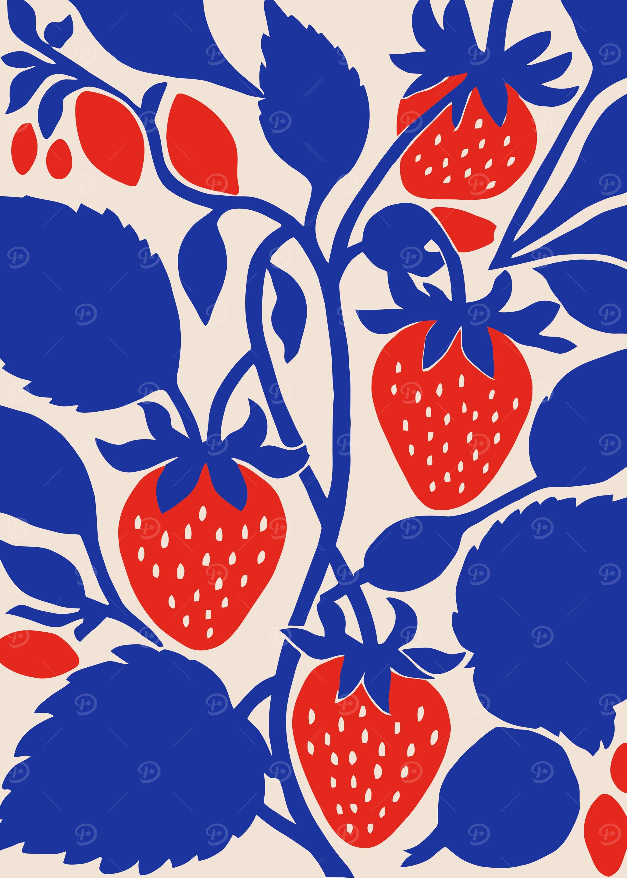 Blue Kitchen Strawberry