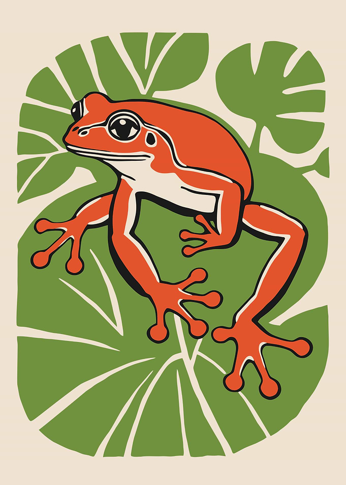 Retro Red Frog