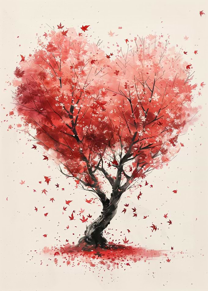 Minimal Pine tree heart