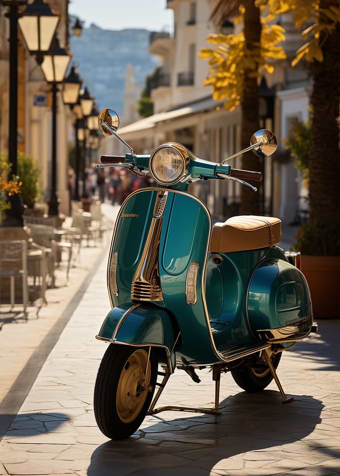 Scooter in the old town