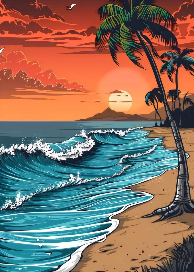 Beach Palm trees