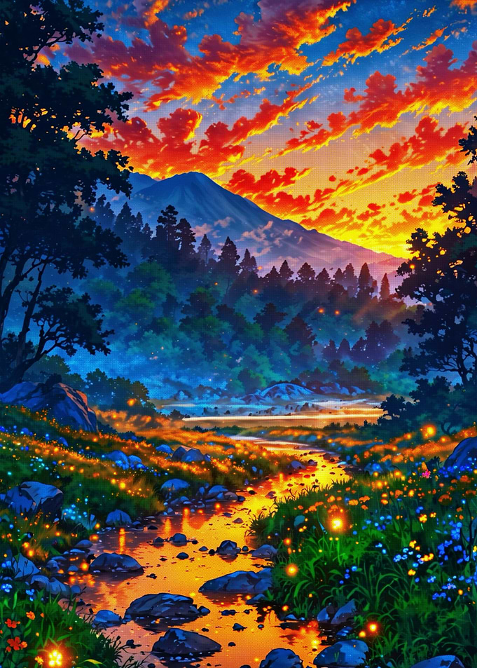Sunset the nature