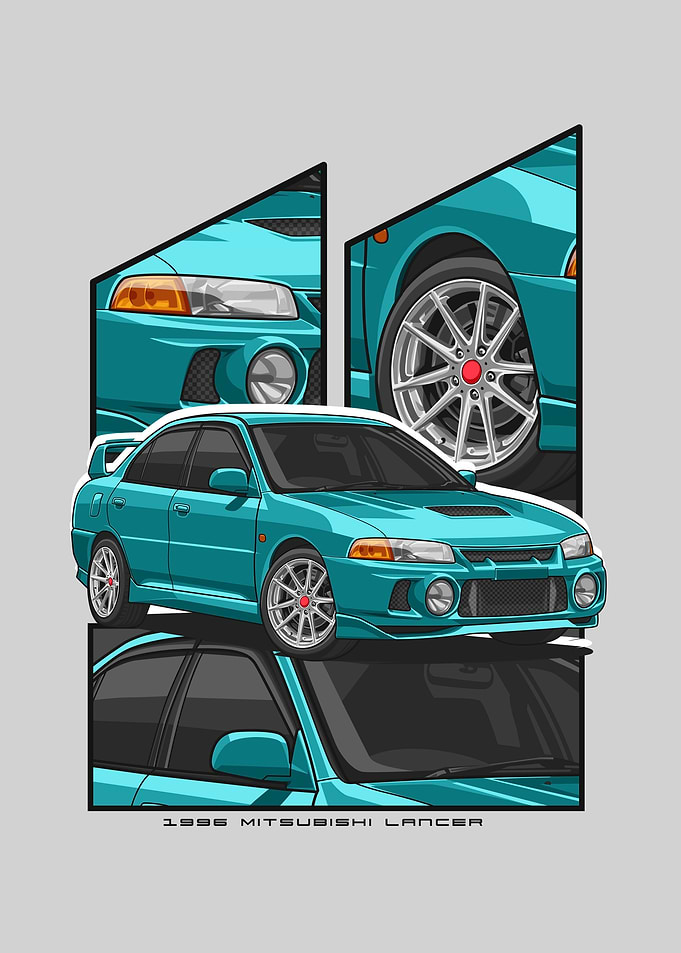 Mitsubishi Lancer cyan