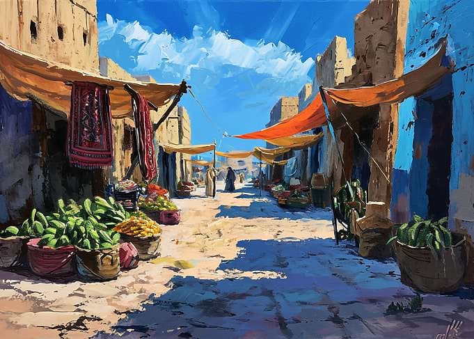 Desert market scene