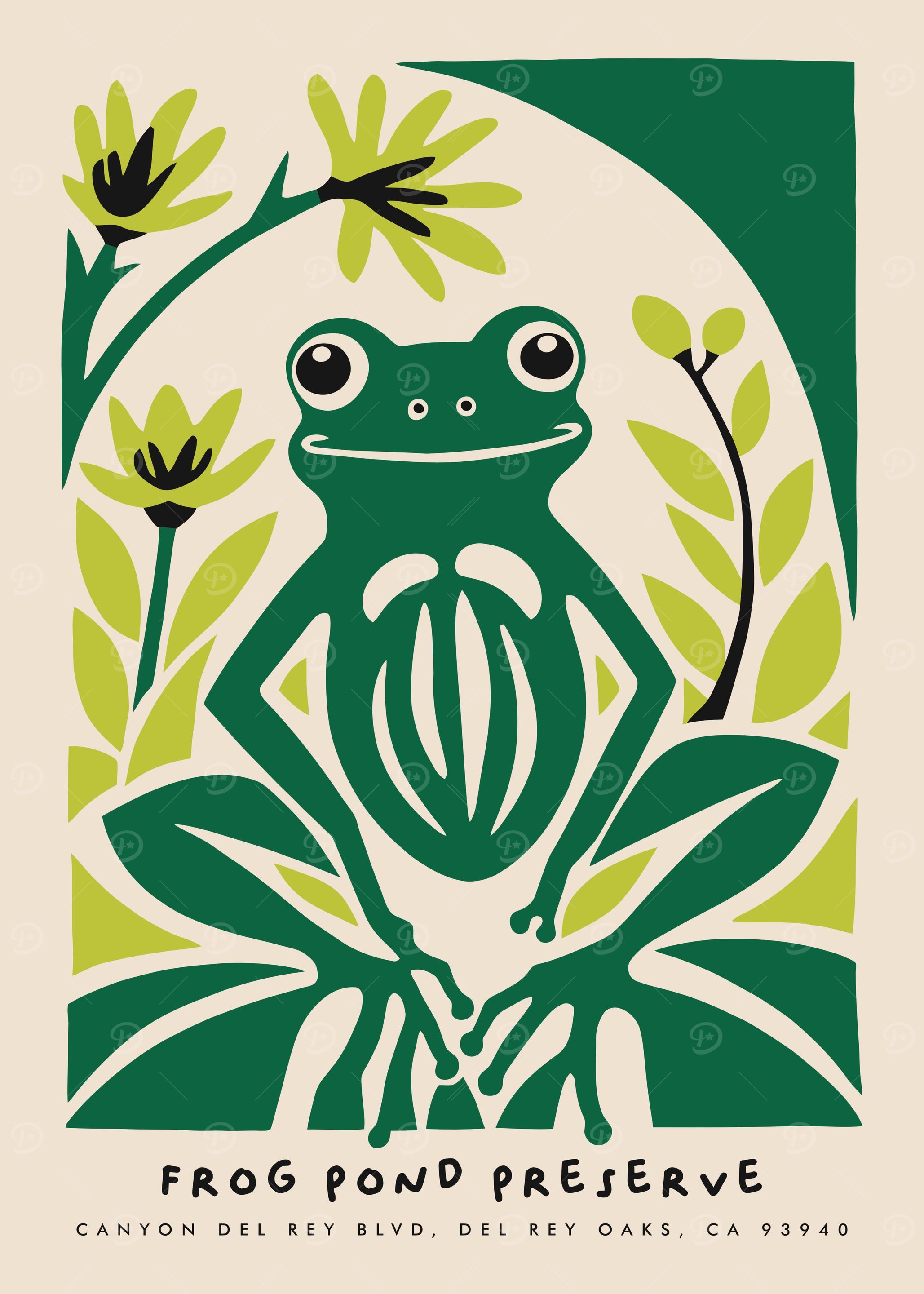 Cute Funny Frog Art