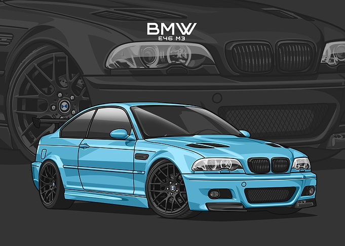 BMW E46 M3 light blue