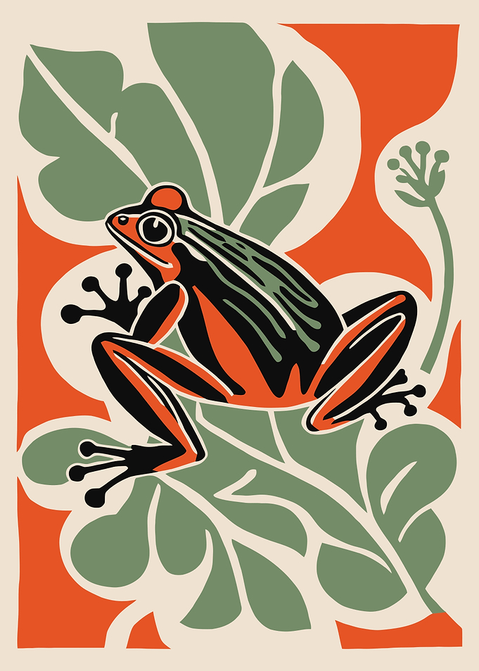 Vintage Frog Print