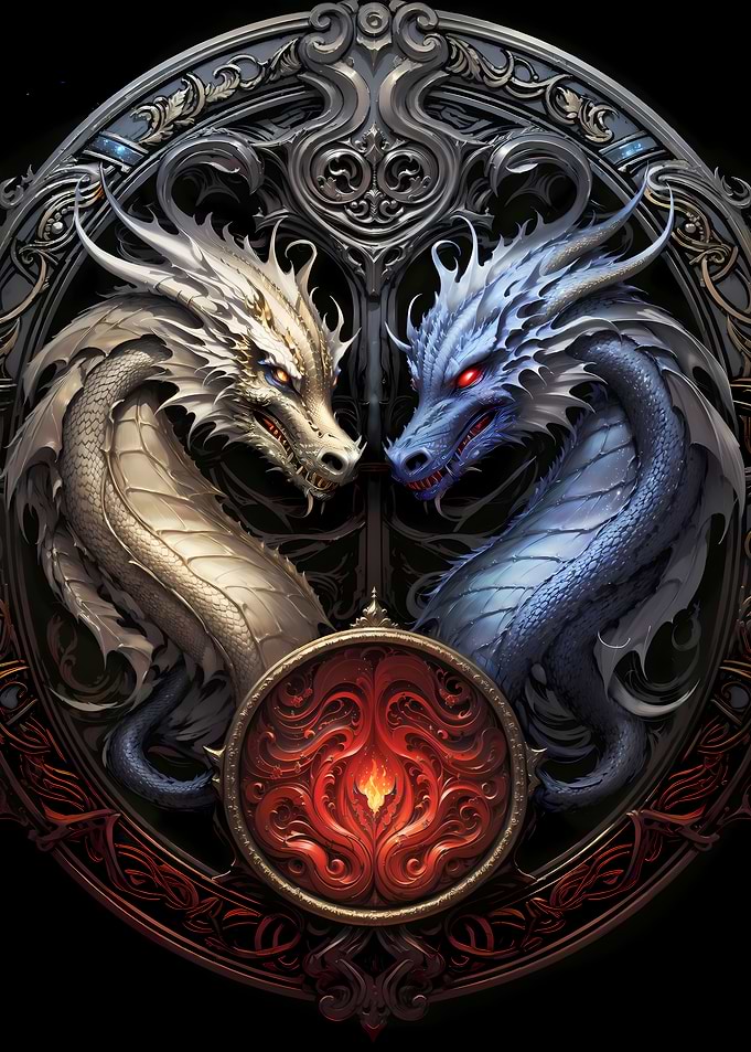 Twin Dragon Art Deco