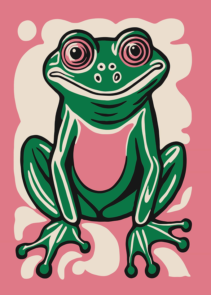 Pink Retro Frog
