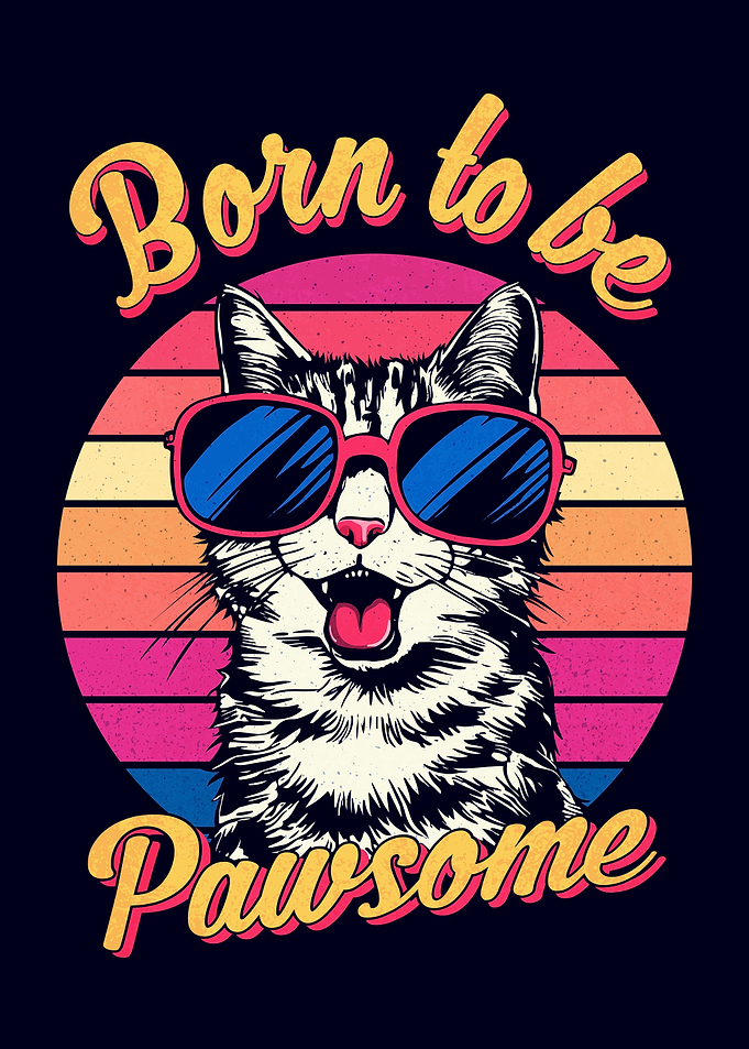 Retro Born To Be Pawsome