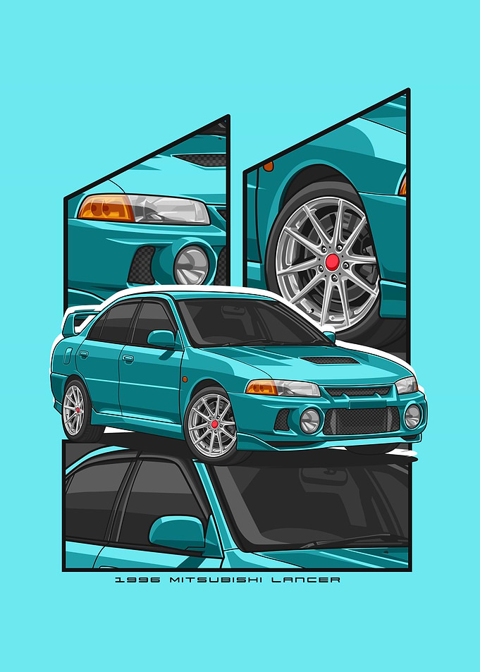 Mitsubishi Lancer cyan