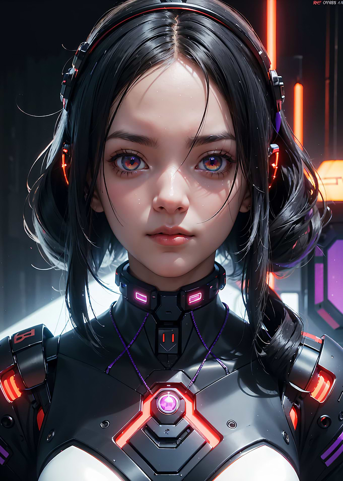 Cyberpunk 2100 Cyborg Girl
