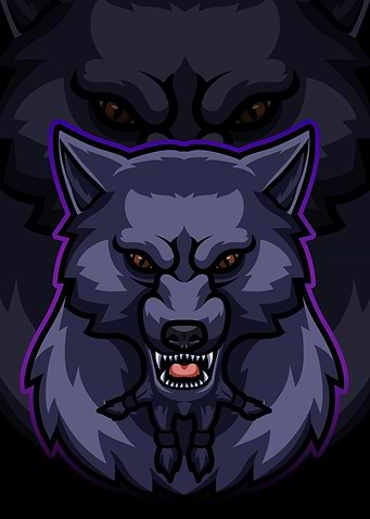 Wolf Head Dark Animated