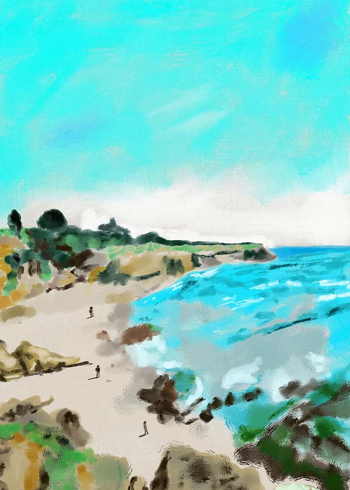 Seaside Hill and Beach Lan