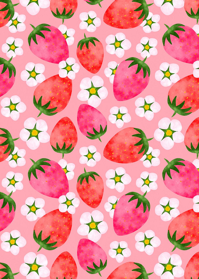 Strawberries and flowers