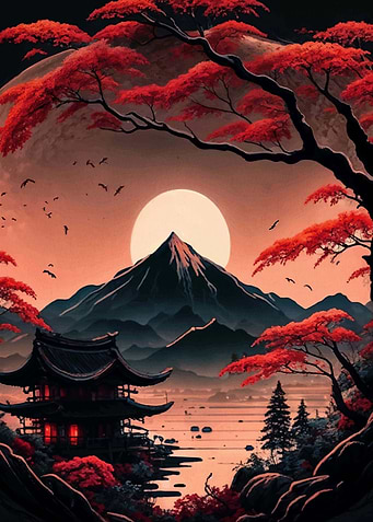 Japan Landscape Sunset