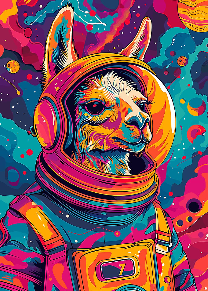 Astronaut Lama Space