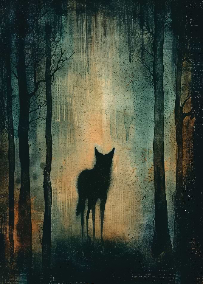 Shadowy Dingo in the Woods