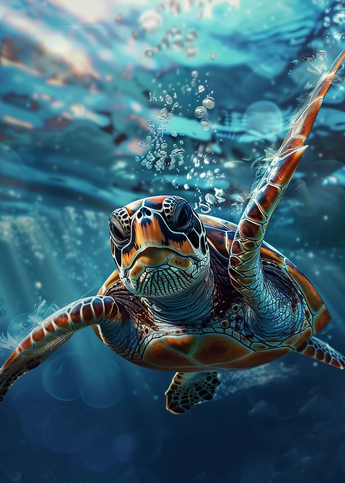 Turtle Blue Water Nature