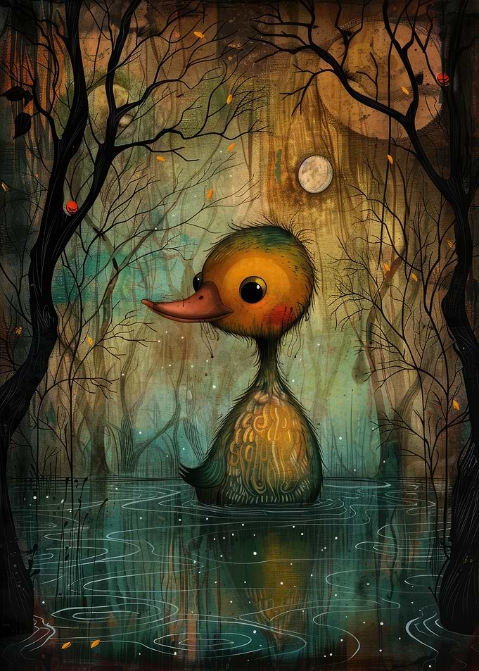Creepy Duck in the Woods