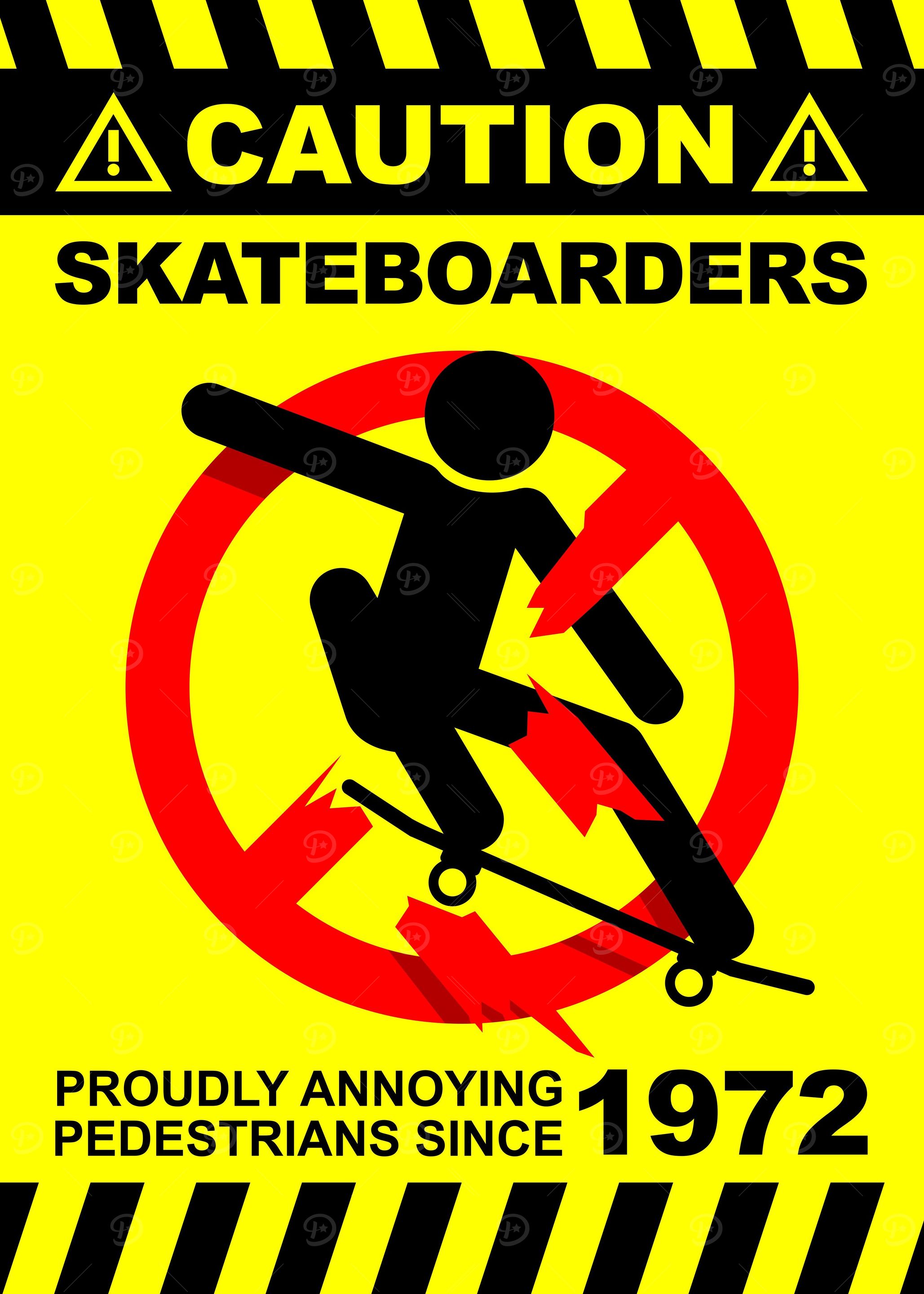 Funny Warning Skateboard