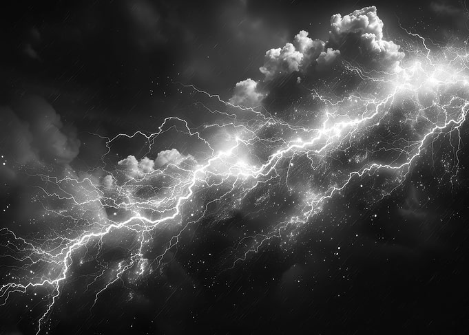 Lightning bolt black white