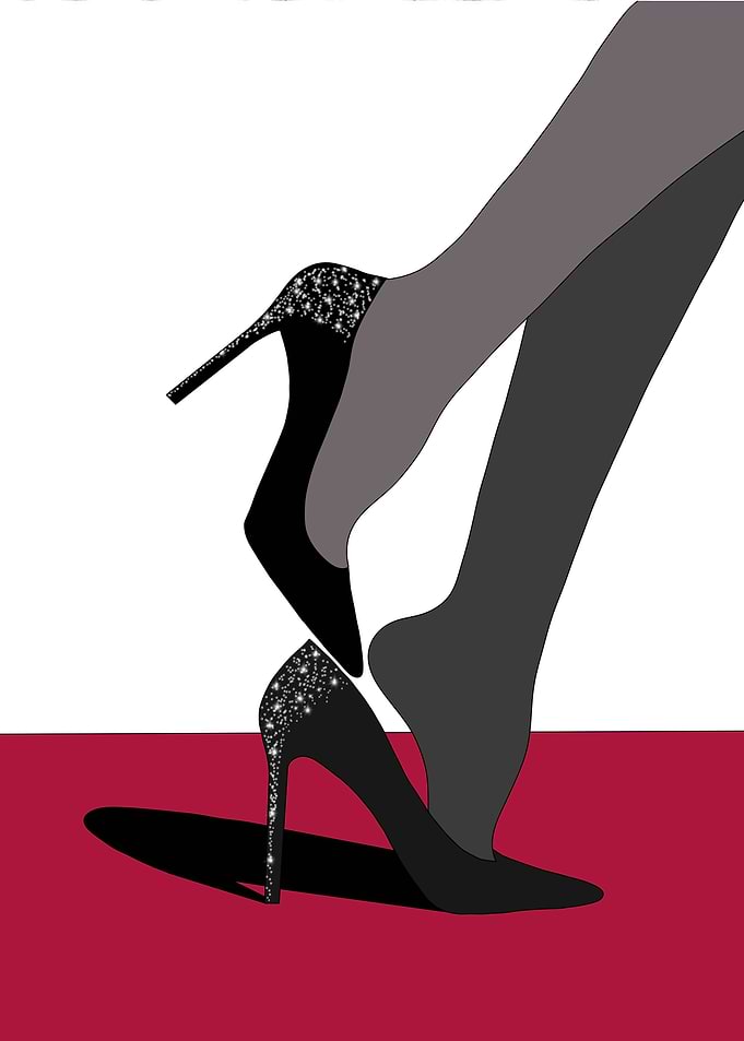 Black Sparkling Heels