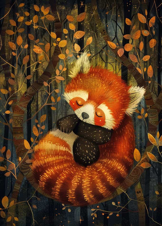 Sleeping Red Panda
