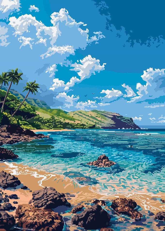 Hawaii Kauai Pixel Art