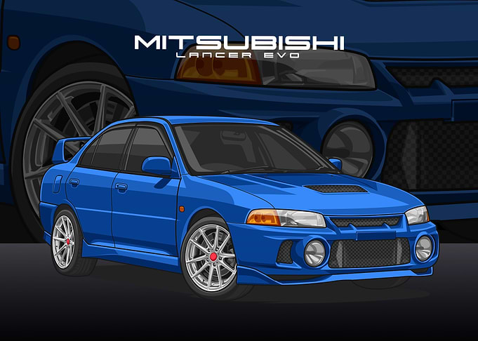 Mitsubishi Lancer blue