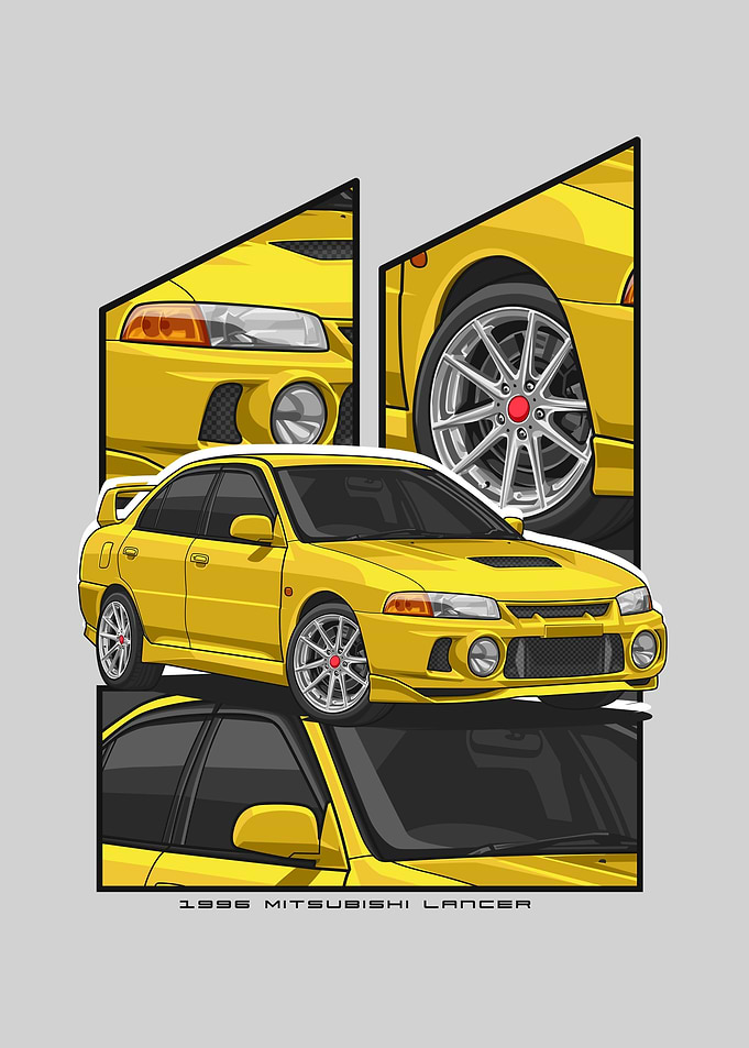Mitsubishi Lancer yellow