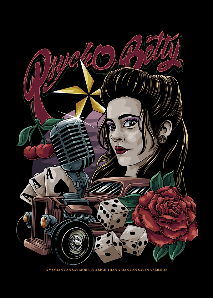 Rockabilly Lady With Text