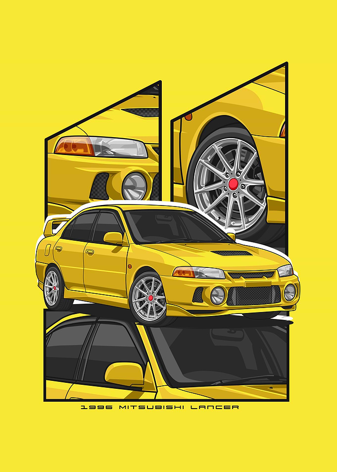 Mitsubishi Lancer yellow