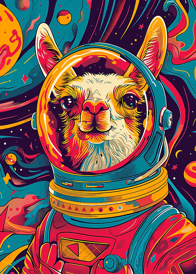 Lama Astronaut Space