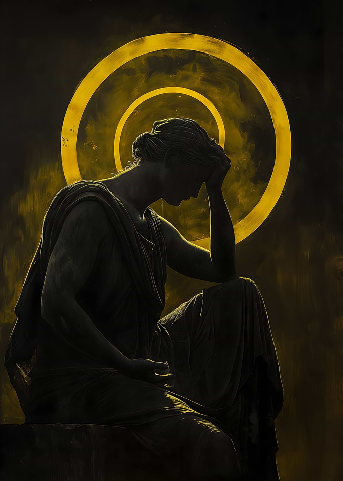 Contemplation Gold Statue