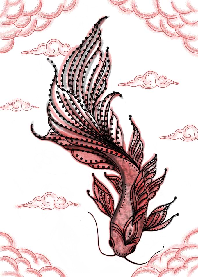 Koi fish Black