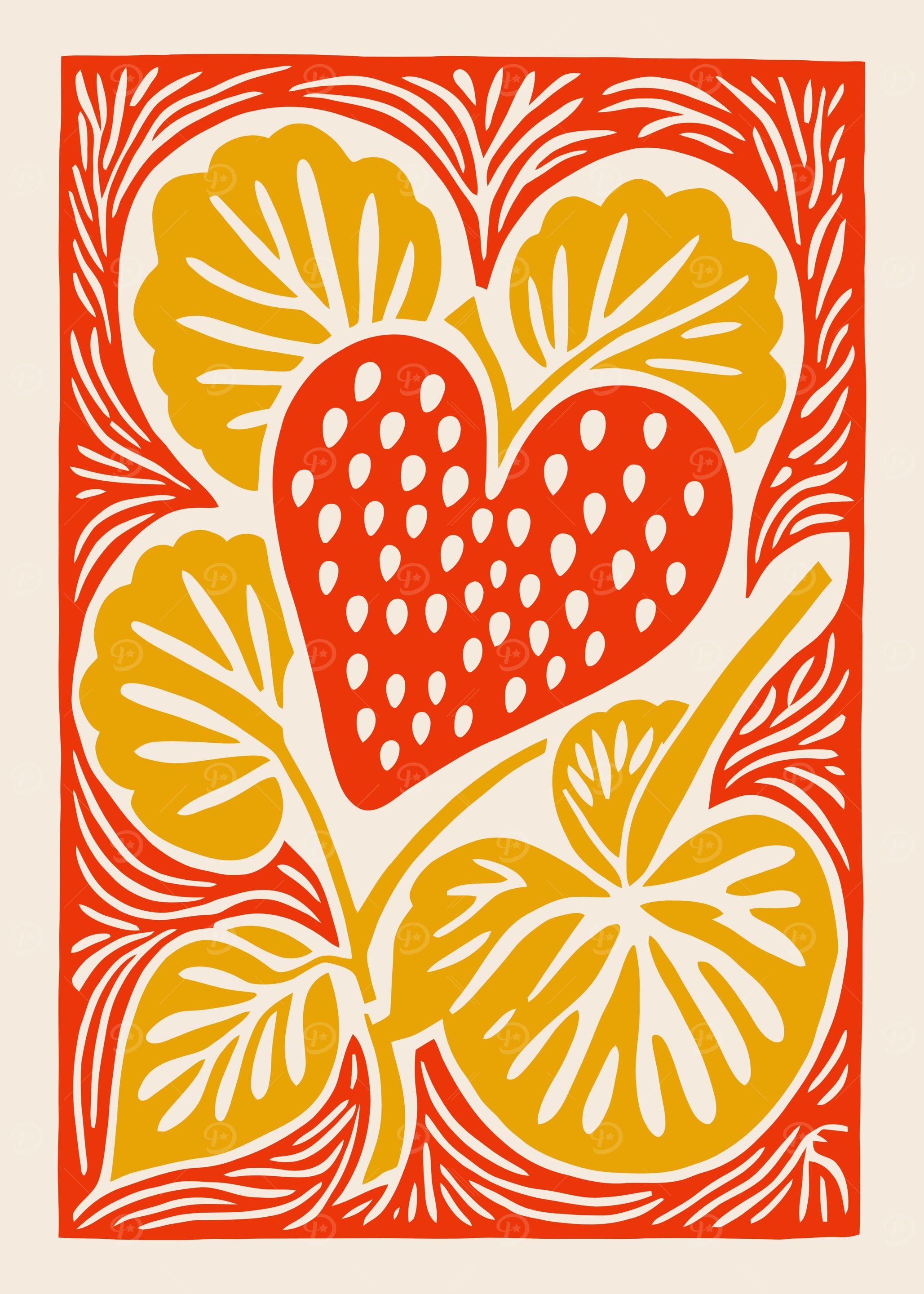 Red Strawberry Heart